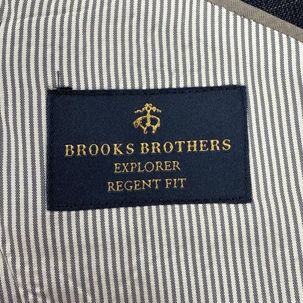 Brooks Brothers Explorer Regent Fit Blazer Men's 42R Blue Windowpane Plaid Wool - Picture 7 of 10